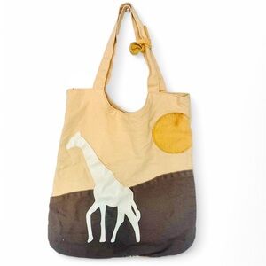 Canvas Giraffe Tote